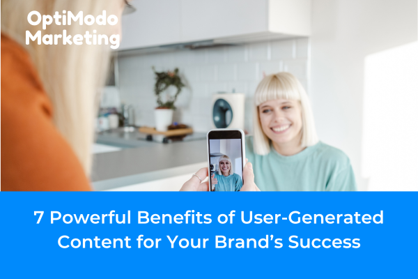 User sharing brand product on social media as user-generated content example.