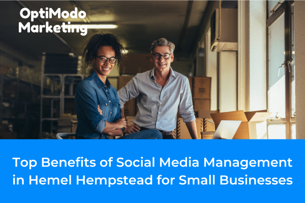 Small business owner using social media management in Hemel Hempstead.