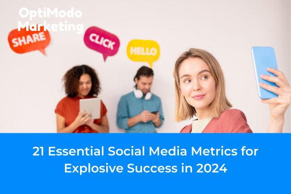 OptiModo Marketing explains the essential social media metrics for 2024, including engagement, reach, conversion, and customer service metrics, to drive business growth.