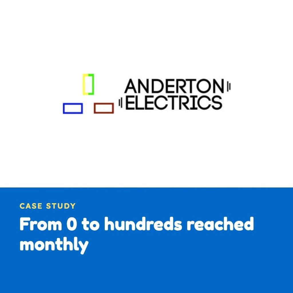 From 0 to hundreds reached monthly - anderton electrics case study