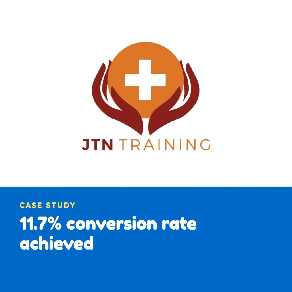 11.7% conversion rate achieved - jtn training case study