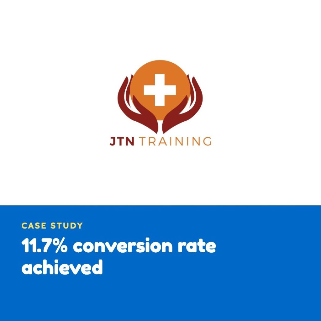 11.7% conversion rate achieved - jtn training case study