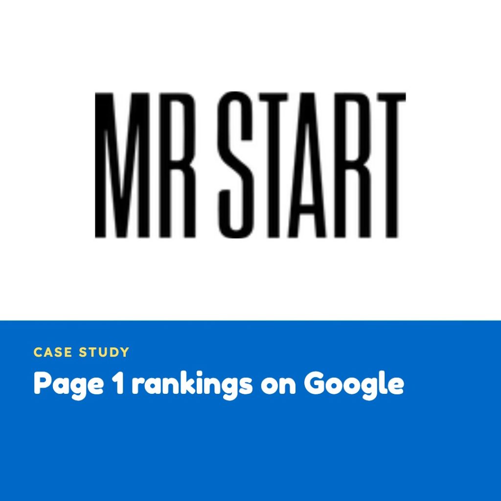 Page 1 rankings on Google - mr start case study
