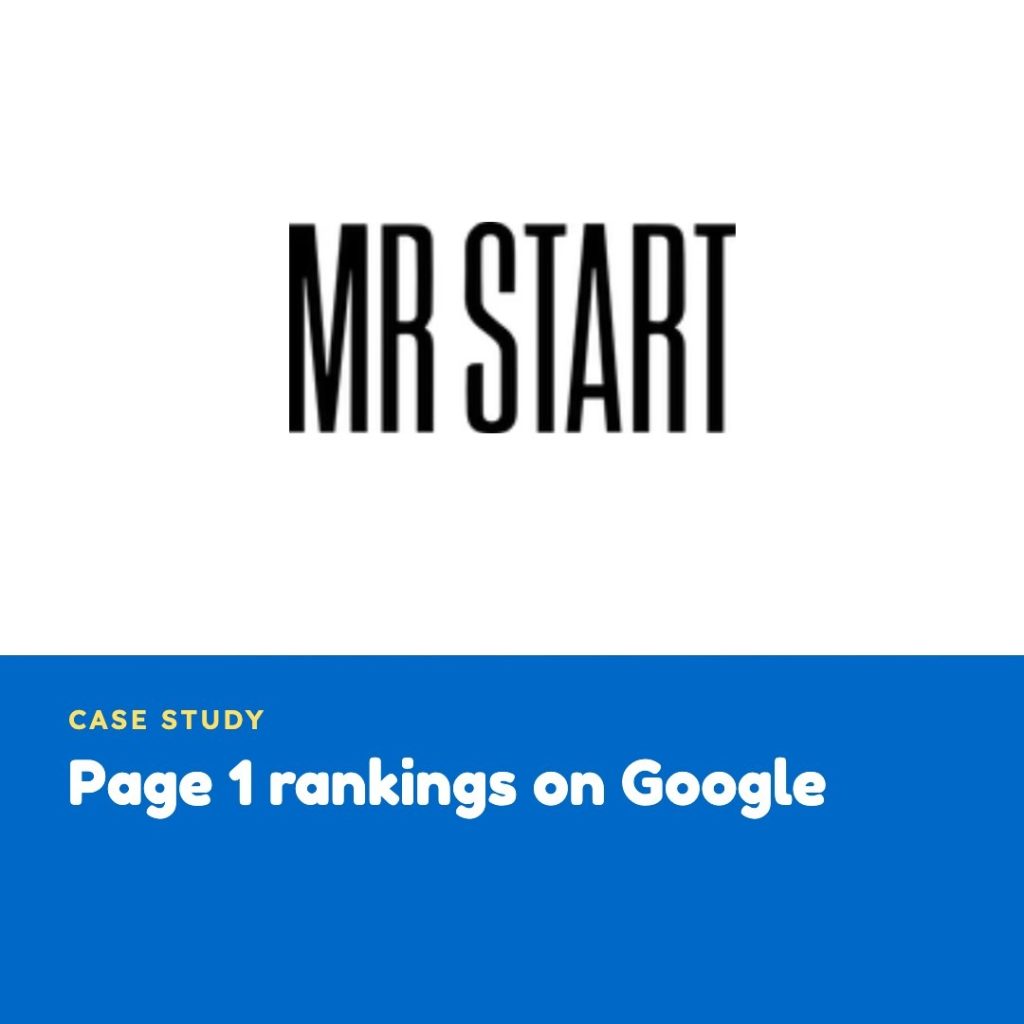 Page 1 rankings on Google - mr start case study
